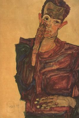 Egon Schiele Self-Portrait with Hand to Cheek (mk12)